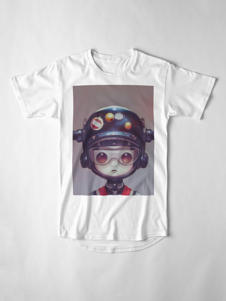Long T-Shirt, Cartoon Space Cadet with cool helmet designed and sold by guidonr1