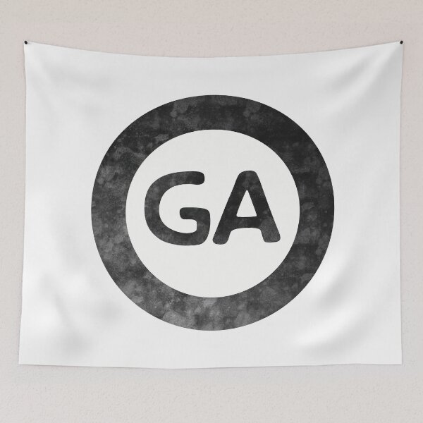 Item preview, Georgia GA distressed black and white circle designed and sold by Krista Robertson.