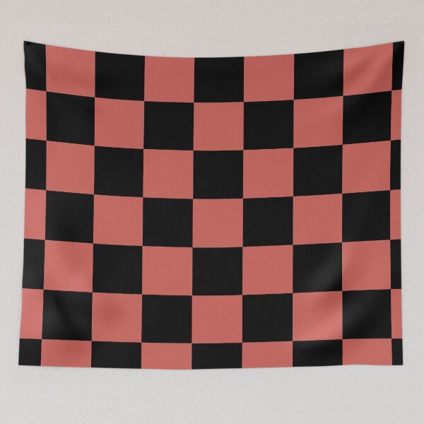 Item preview, Red-Orange Black Checkerboard Pattern Pairs 2023 COTY Raspberry Blush 2008-30 designed and sold by ColorOfTheYears.