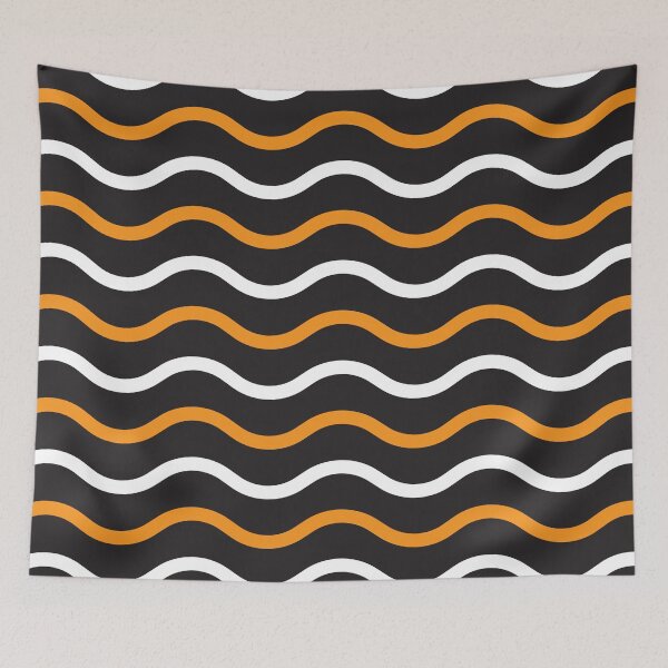 Item preview, White and orange wavy lines designed and sold by pnkpopcorn.