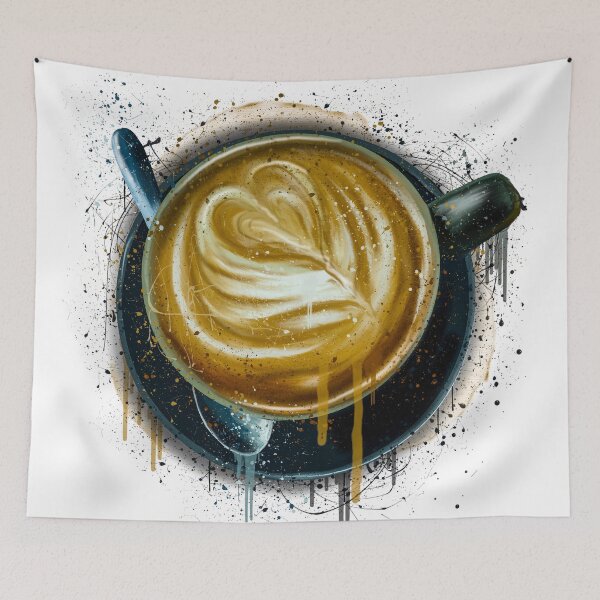 Item preview, Latte Coffee Heart Splatter Print designed and sold by Pics-squiggles.
