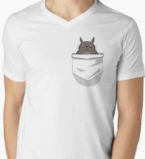 Creepy Pocket Totoro Men's V-Neck T-Shirt