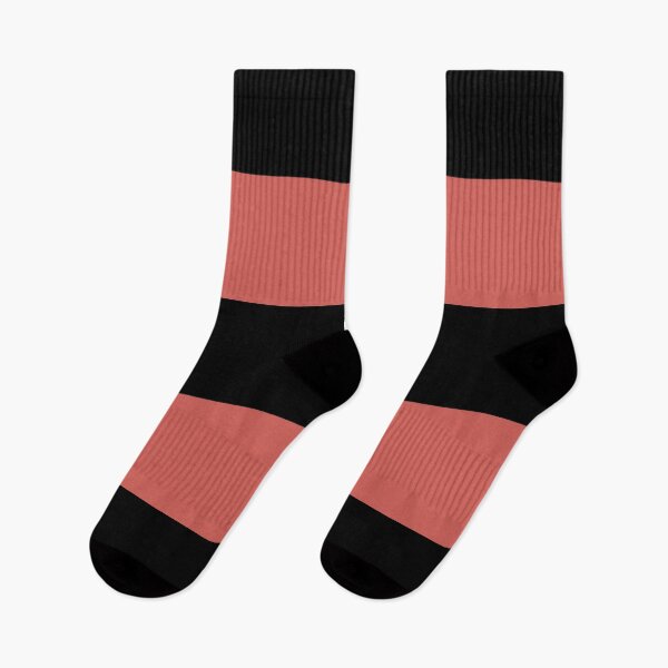 Item preview, Red-Orange Black Minimal Horizontal Stripe Pattern Pairs 2023 COTY Raspberry Blush 2008-30 designed and sold by ColorOfTheYears.