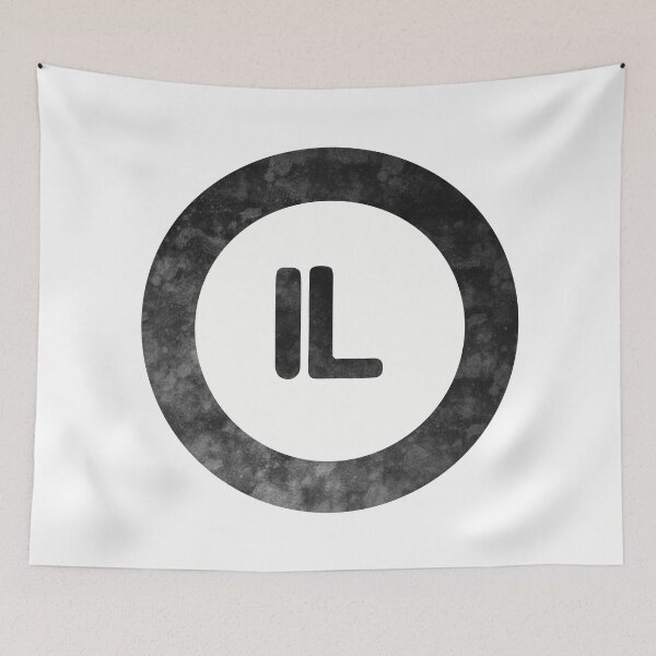 Item preview, Illinois IL distressed black and white circle designed and sold by Krista Robertson.