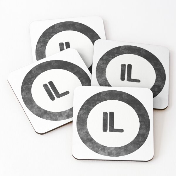 Item preview, Illinois IL distressed black and white circle designed and sold by Krista Robertson.
