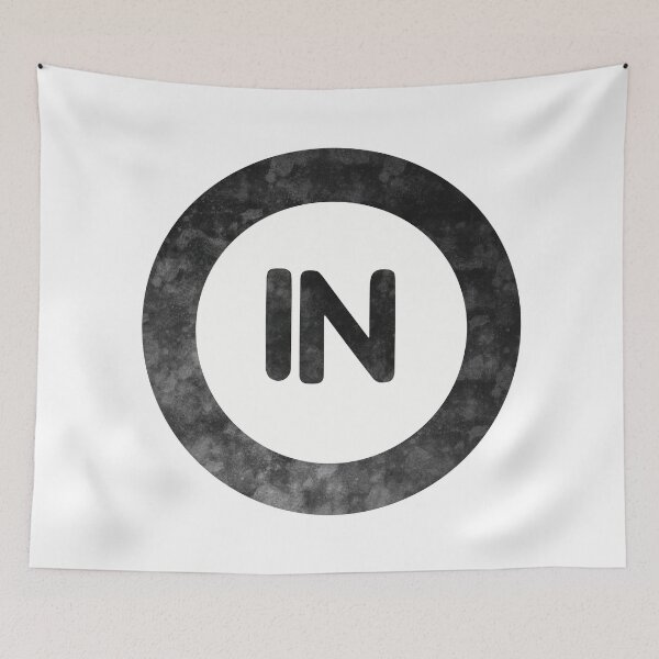 Item preview, Indiana IN distressed black and white circle designed and sold by Krista Robertson.