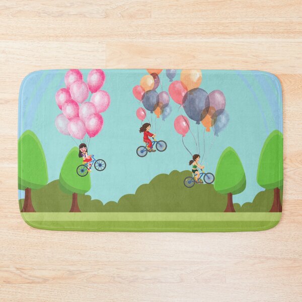 Item preview, cute girls riding their bike to sky- girls riding bike  designed and sold by Passacagliabusra.