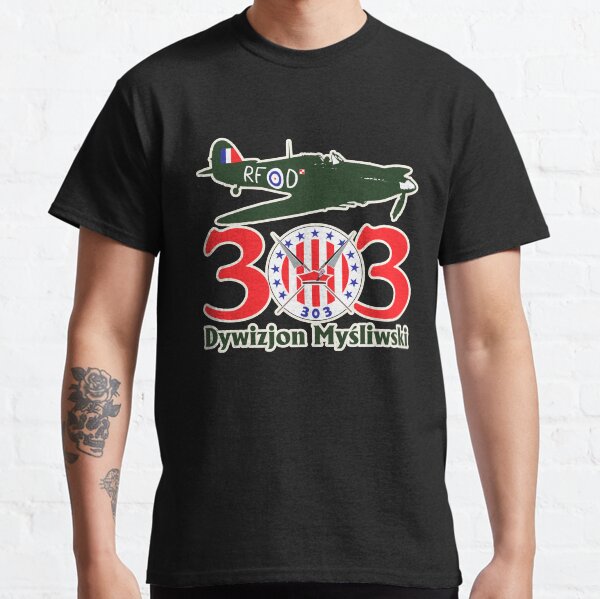 Vista previa del artículo con la obra «Escuadrón de caza Hurricane No. 303 de la RAF - Etiquetado en polaco - Clean Style», diseñado y vendido por pzd501.