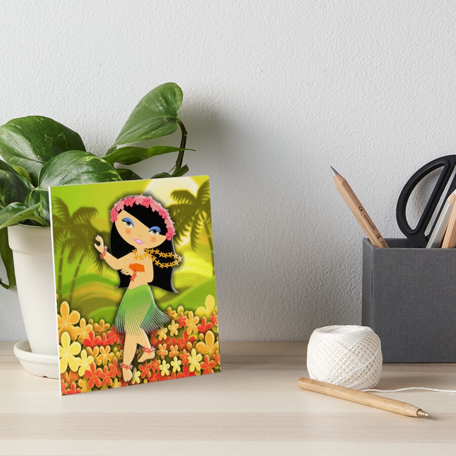 TropoGirl - In the Green Garden Art Board Print