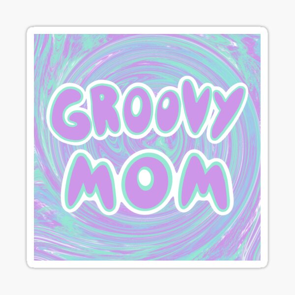 Groovy Mom Pastel Bubble Letters Tie Dye Sticker
