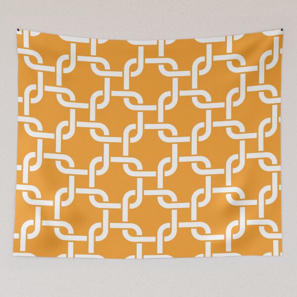 Item preview, Orange Interlocking Square Pattern designed and sold by patternplaten.