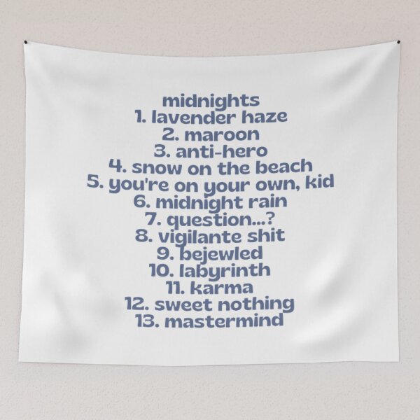 Item preview, midnights tracklist - Taylor Swift designed and sold by stainedauroras.