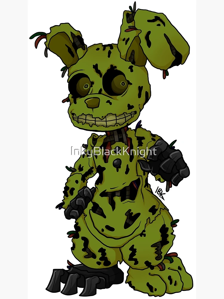 Springtrap sat in chair (white outline) Poster for Sale by DragonessAnim