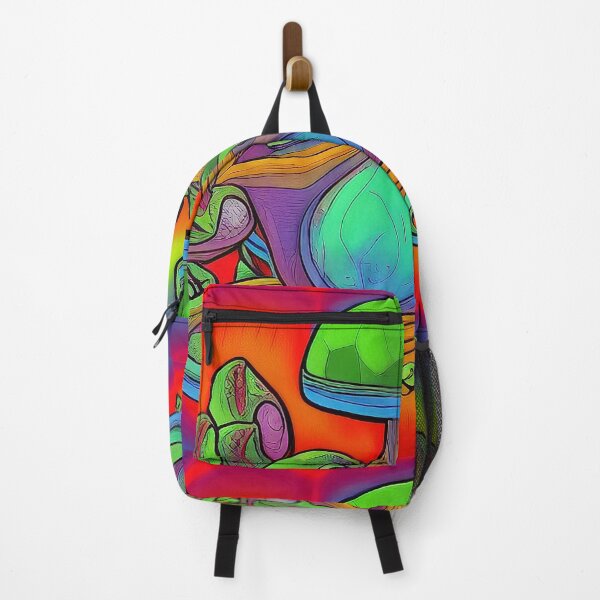 Item preview, Weird Mushroom and Frogs - Colorful Rainbow Weird Artwork designed and sold by artayki.