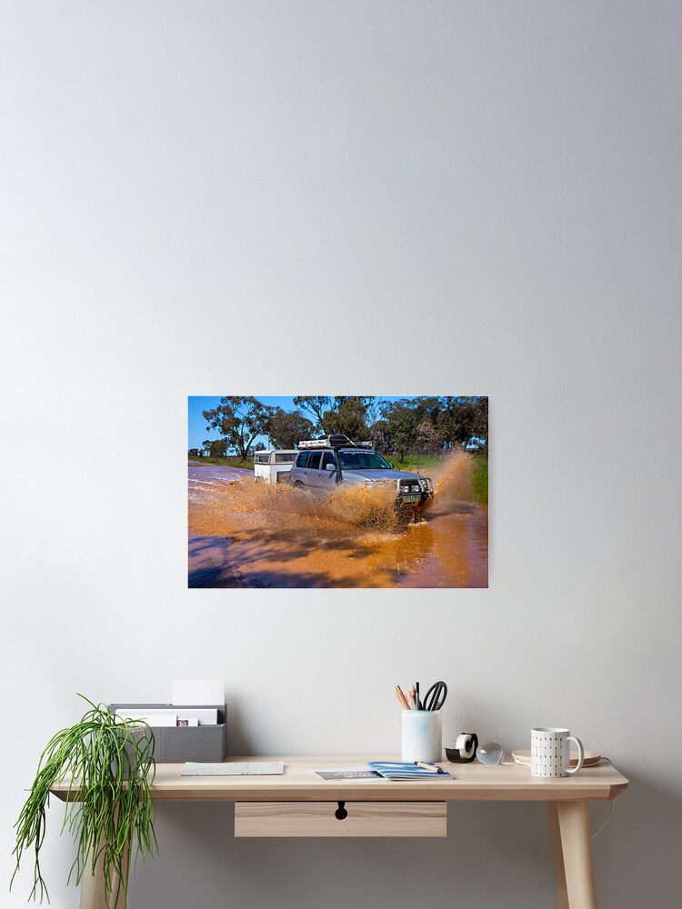 Thumbnail 2 of 3, Poster, Landcruiser and Camper through water crossing designed and sold by RICHARDW.