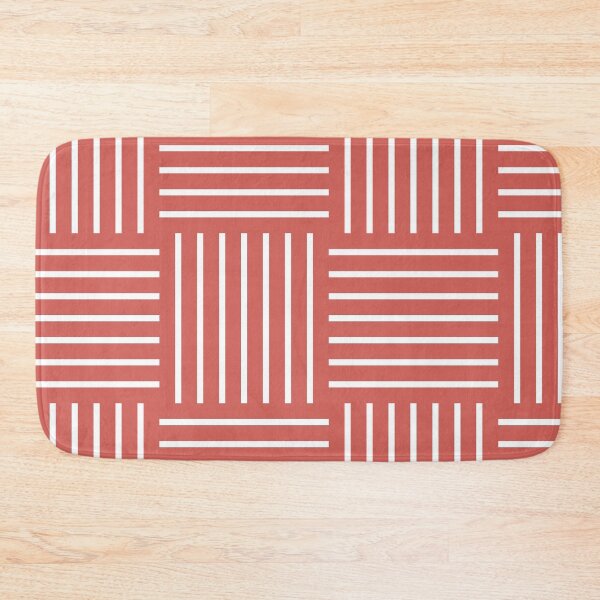 Item preview, Red-Orange White Abstract Stripe Geometric Pattern Pairs 2023 COTY Raspberry Blush 2008-30 designed and sold by ColorOfTheYears.