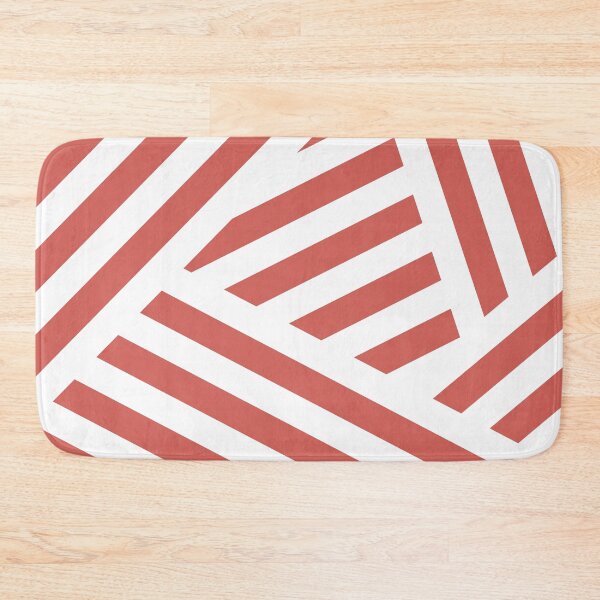 Item preview, Red-Orange White Abstract Stripe Pattern Pairs 2023 COTY Raspberry Blush 2008-30 designed and sold by ColorOfTheYears.