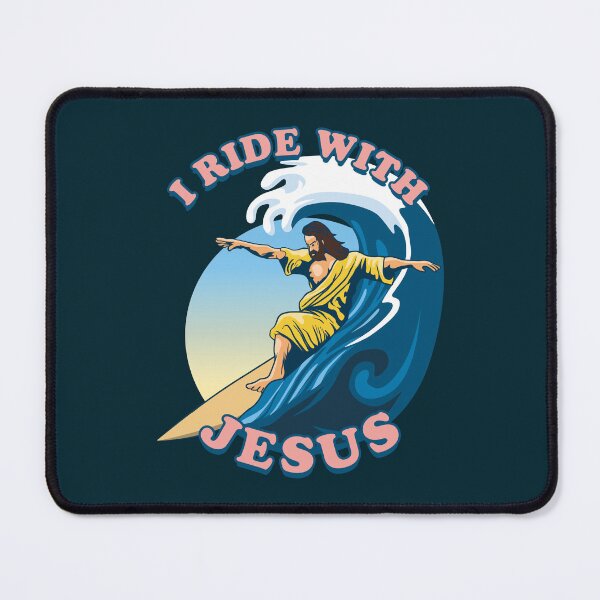 Item preview, I Ride With Jesus | Surfing Jesus designed and sold by TMBTM.