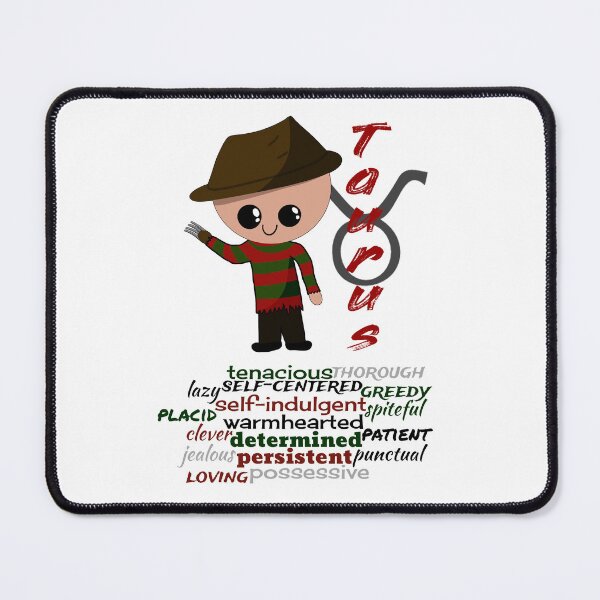 Item preview, Taurus Zodiac Horror Monster- funny, cute, april, may, zodiac, sign, horoscope, creepy, horror, thriller, movie, film, traits, claws, stripes, taurus, scary, killers, fiction, humorous, word, cloud designed and sold by Bruh-llc.