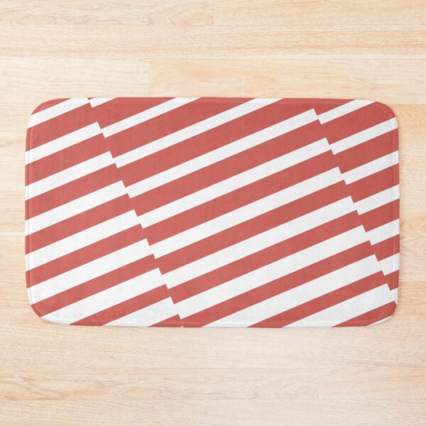 Item preview, Red-Orange White Diagonal Offset Stripe Pattern Pairs 2023 COTY Raspberry Blush 2008-30 designed and sold by ColorOfTheYears.