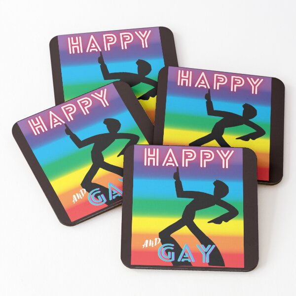 Item preview, HAPPY AND GAY, RAINBOW FLAG, PRIDE designed and sold by DeeATX.