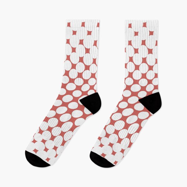 Item preview, Red-Orange White Halftone Abstract Polka Dot Pattern Pairs 2023 COTY Raspberry Blush 2008-30 designed and sold by ColorOfTheYears.