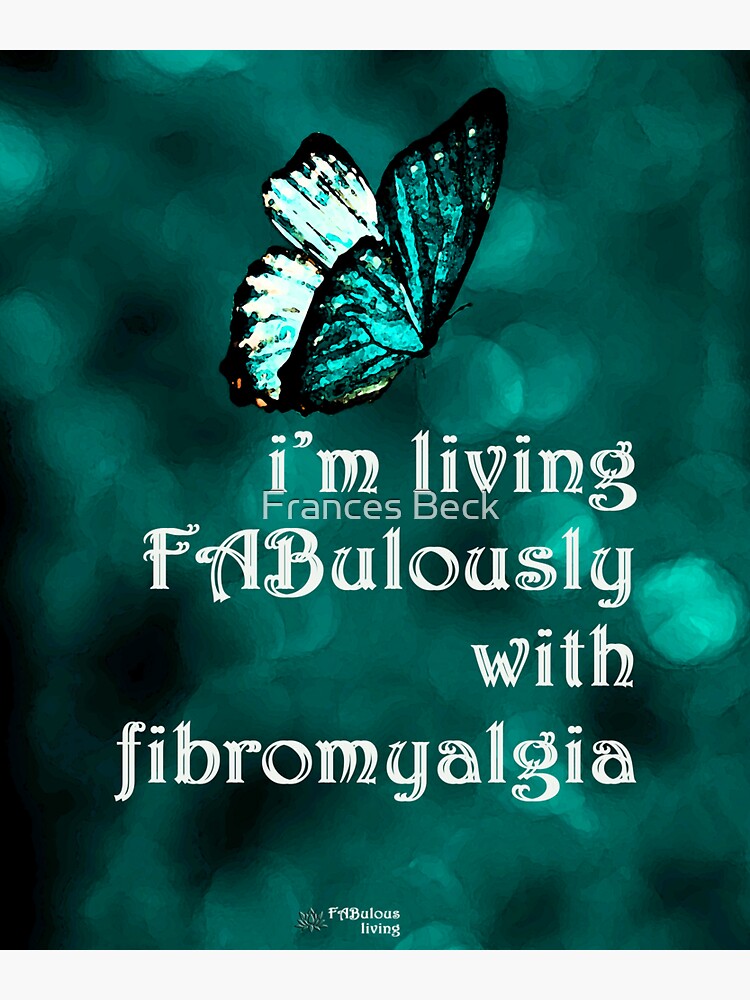 Thumbnail 3 of 3, Sticker, I'm Living FABulously With Fibromyalgia Butterfly designed and sold by FABulous-living.