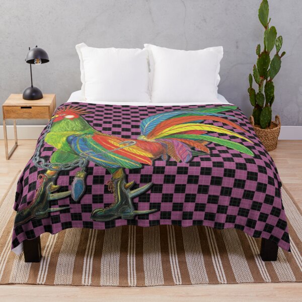 Artikelvorschau, Punky Rooster Basic on Lite Fuchsia checkered Black Dark entworfen und verkauft von AJLeibengeist.