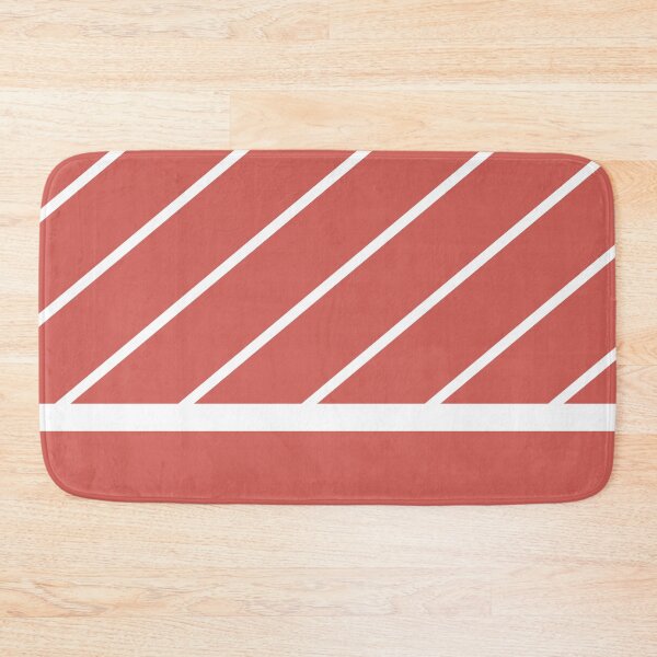Item preview, Red-Orange White Minimal Modern Stripe Pattern Pairs 2023 COTY Raspberry Blush 2008-30 designed and sold by ColorOfTheYears.