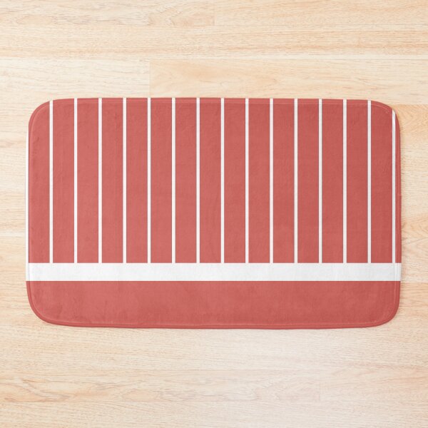 Item preview, Red-Orange White Minimal Modern Stripe Pattern On Solid Pairs 2023 COTY Raspberry Blush 2008-30 designed and sold by ColorOfTheYears.