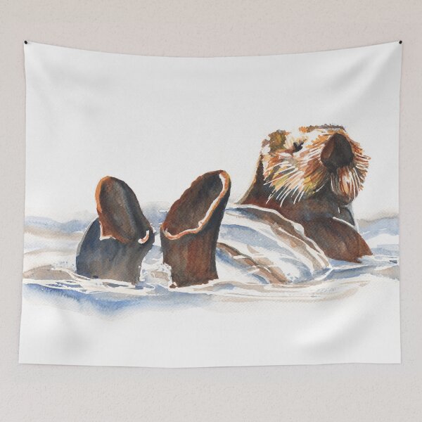 Item preview, Seaotter - floating in Monterey Bay designed and sold by kittyvdheuvel.