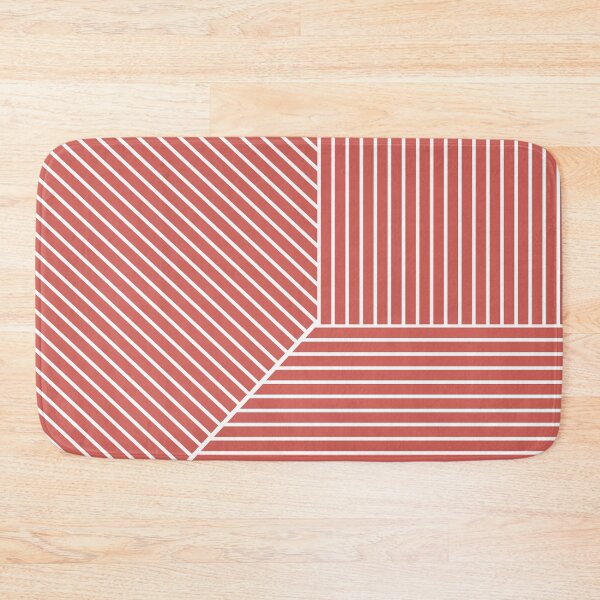 Item preview, Red-Orange White Minimal Modern Stripe Pattern Pairs 2023 COTY Raspberry Blush 2008-30 designed and sold by ColorOfTheYears.