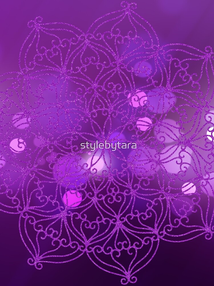 Purple Glitter Mandala With Bokeh Background 4 by stylebytara