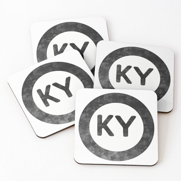 Item preview, Kentucky KY distressed black and white circle designed and sold by Krista Robertson.