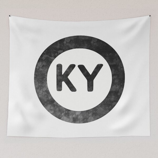 Item preview, Kentucky KY distressed black and white circle designed and sold by Krista Robertson.