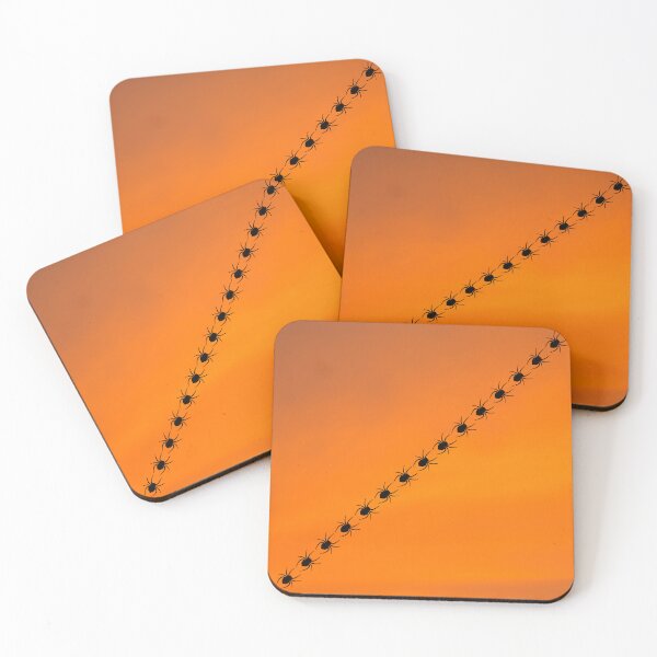 Item preview, Halloween - Crawling Spiders on Orange Background designed and sold by humnoo.