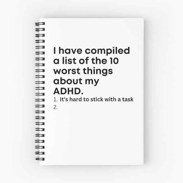 Item preview, ADHD List designed and sold by BuraxisQuotes.