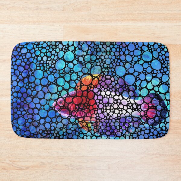 Item preview, Stone Rockd Fairy Fish Art Tropical Mosaic designed and sold by Sharon Cummings Art.