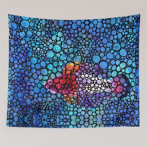 Item preview, Stone Rockd Fairy Fish Art Tropical Mosaic designed and sold by Sharon Cummings Art.