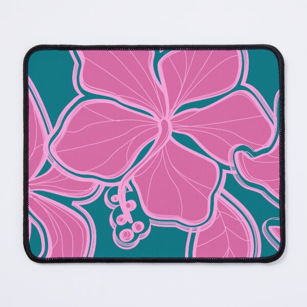 Item preview, Kailua Hibiscus Hawaiian Engineered Floral - Pink- Teal designed and sold by DriveIndustries.