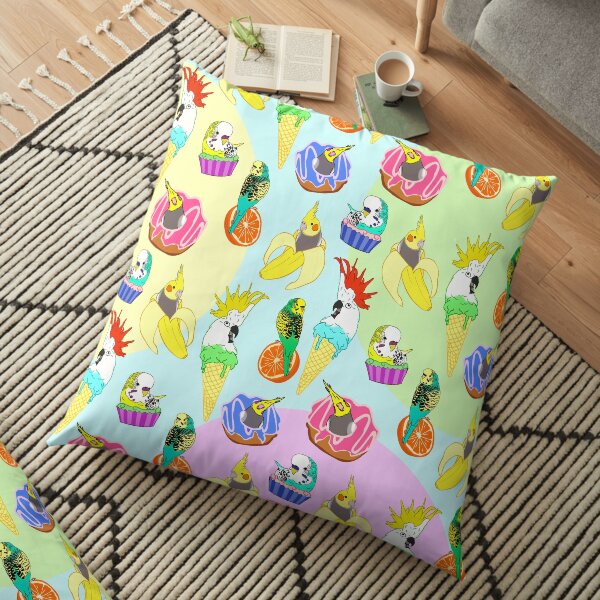 food birb doodle pattern Floor Pillow