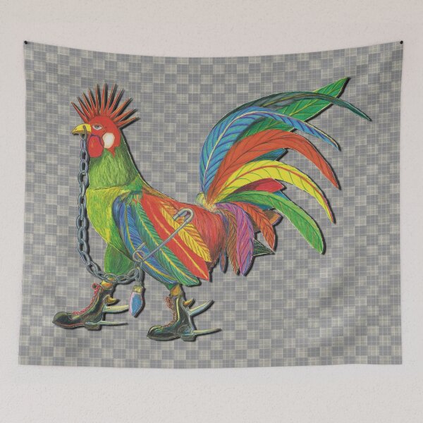 Artikelvorschau, Punky Rooster Basic on Lite Gray Checkered Colors entworfen und verkauft von AJLeibengeist.