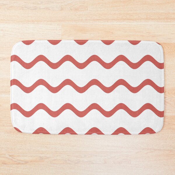 Item preview, Red-Orange White Rippled Horizontal Stripe Pattern Pairs 2023 COTY Raspberry Blush 2008-30 designed and sold by ColorOfTheYears.