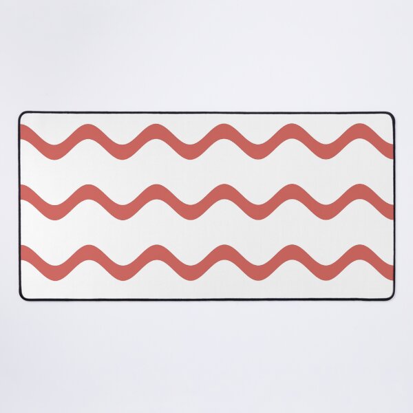 Item preview, Red-Orange White Rippled Horizontal Stripe Pattern Pairs 2023 COTY Raspberry Blush 2008-30 designed and sold by ColorOfTheYears.