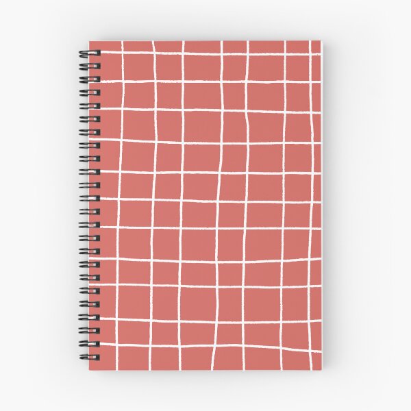Item preview, Red-Orange White Thin Checkerboard Square Grid Pattern Pairs 2023 COTY Raspberry Blush 2008-30 designed and sold by ColorOfTheYears.