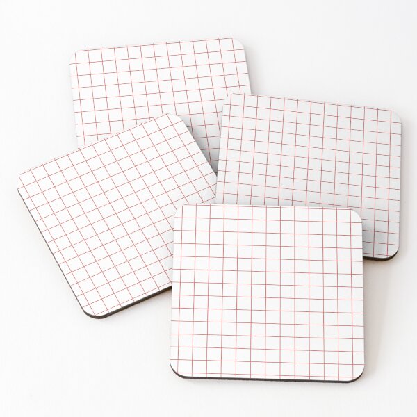 Item preview, Red-Orange White Tile Grid Pattern Pairs 2023 COTY Raspberry Blush 2008-30 designed and sold by ColorOfTheYears.