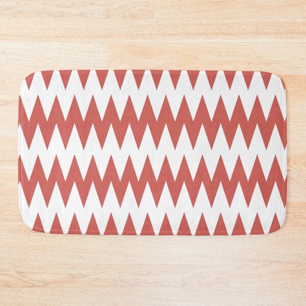 Item preview, Red-Orange White Zigzag Rippled Horizontal Stripe Pattern Pairs 2023 COTY Raspberry Blush 2008-30 designed and sold by ColorOfTheYears.