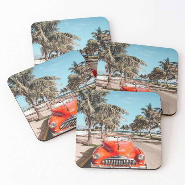 Item preview, La Habana (Havana), the capital of Cuba, red classic car designed and sold by Asombrosa.