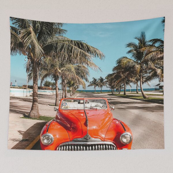Item preview, La Habana (Havana), the capital of Cuba, red classic car designed and sold by Asombrosa.