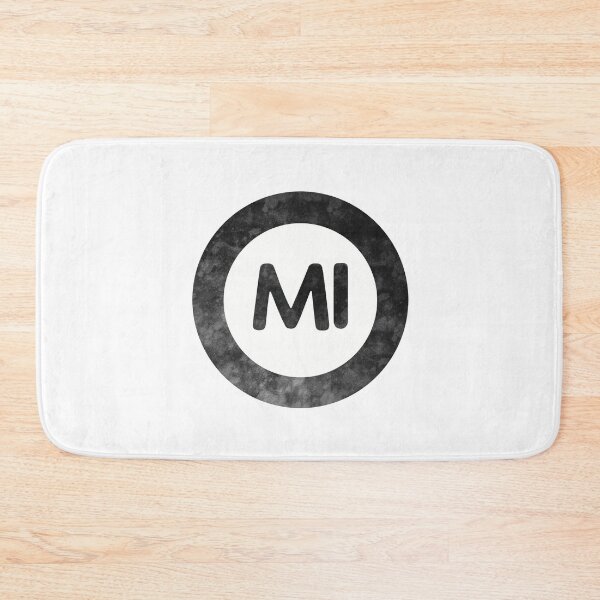 Item preview, Michigan MI distressed black and white circle designed and sold by Krista Robertson.